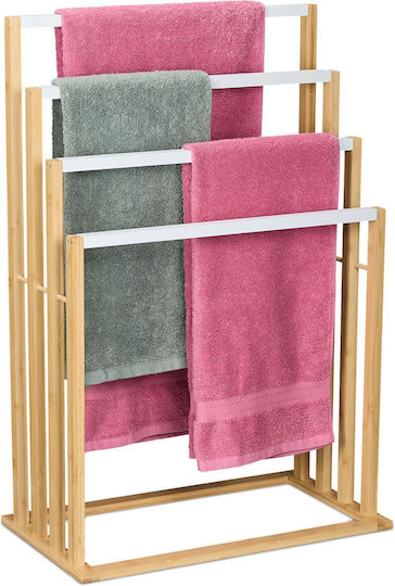 Relaxdays Triple Wall-Mounted Bathroom Freestanding Towel Rack ​82x55cm White