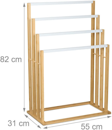 Relaxdays Triple Wall-Mounted Bathroom Freestanding Towel Rack ​82x55cm White