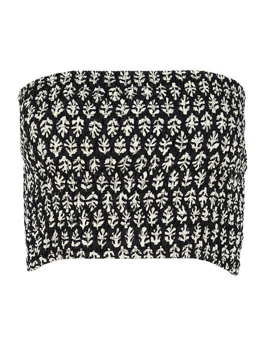 Γυναικείο Crop Top Σατέν Μαύρο