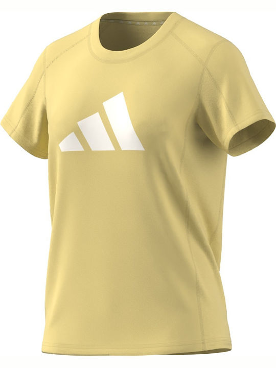 Performance Damen Sport Bluse Kurzärmelig Schnell trocknend Yellow
