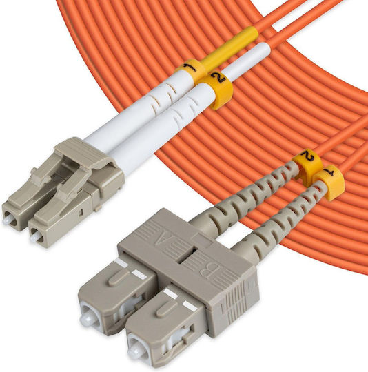 Microconnect Καλώδιο Οπτικής Ίνας LC/UPC-SC/UPC 0.5m Πορτοκαλί
