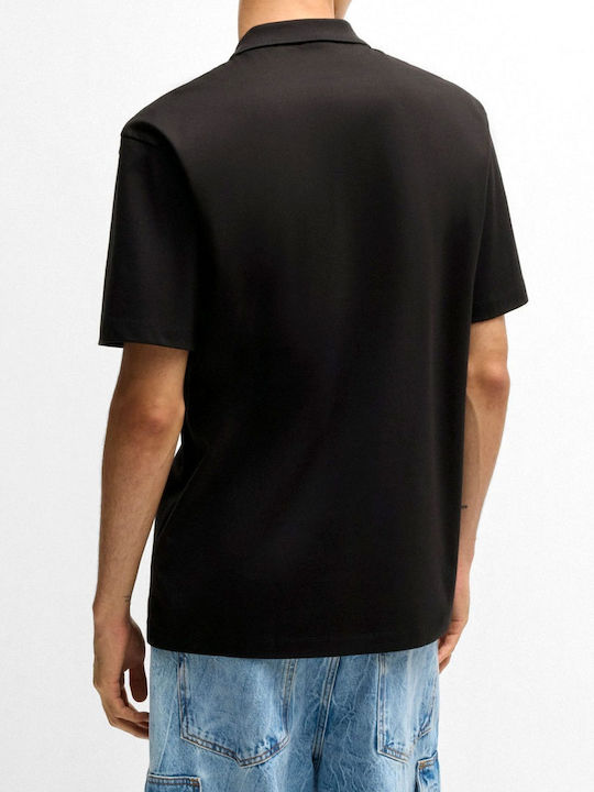 Hugo Logo Polo Μπλούζα Μαυρο