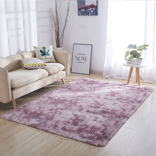 Strado Carpets Rutschfest Teppich Rechteckig Synthetisch,Polyester/Cotton/Leather Rosa