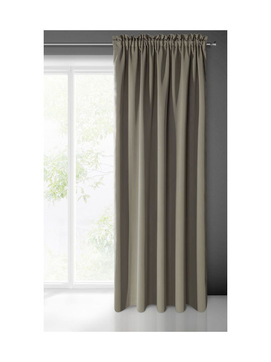 Eurofirany Vorhang Verdunkelung mit Tunnel Logan Beige 350449 135x270cm