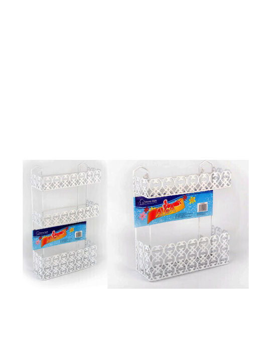 Homestyle Стенен Рафт за баня Метален с 3 рафта 51x35x10.5см Бял