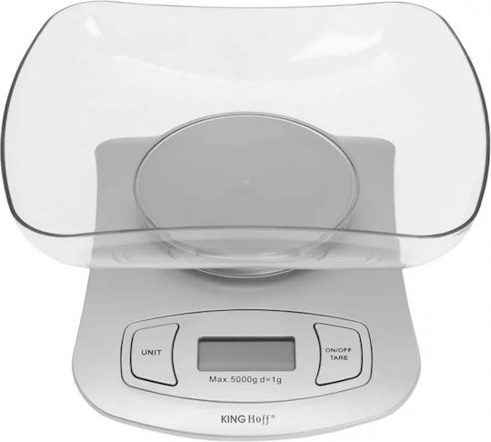 KING Hoff Digital Kitchen Scale with Bucket up to 5kg White