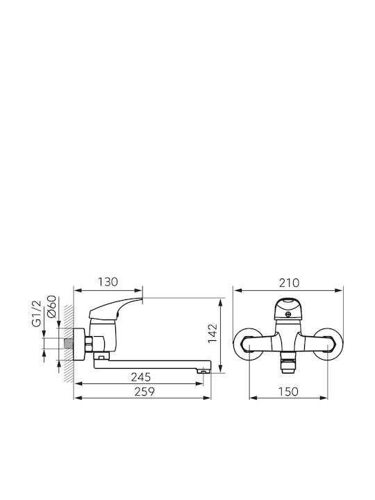 Ferro One Mixing Sink Faucet Silver
