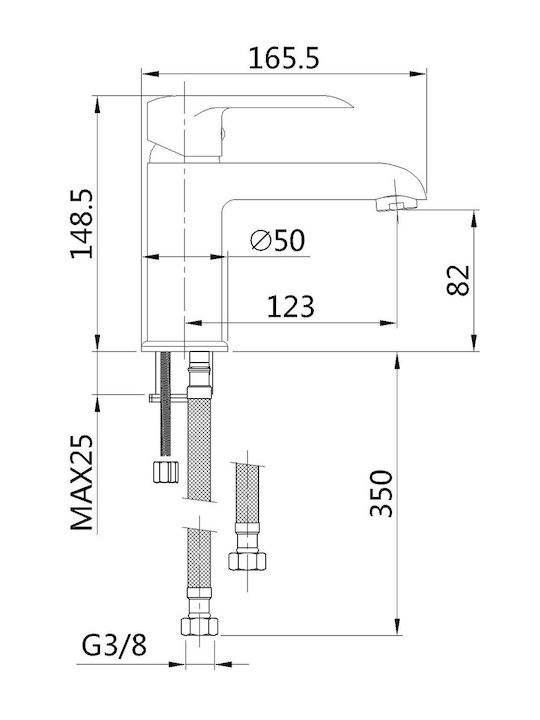Invena Mixing Sink Faucet Black