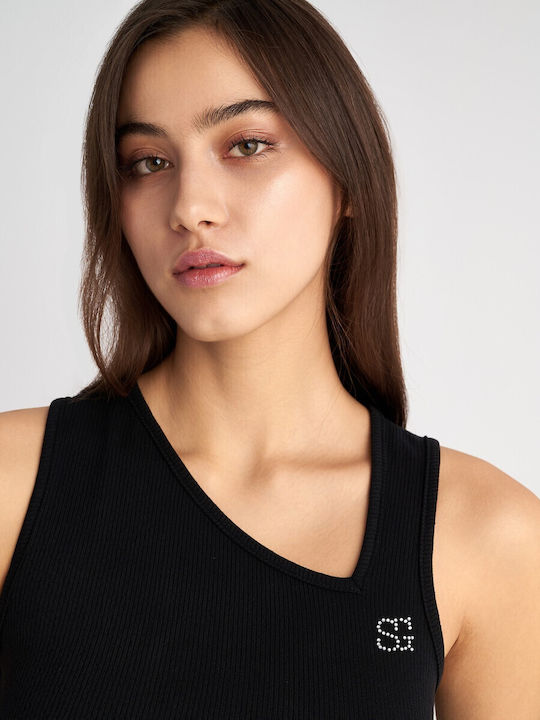 Claudia Women's Blouse Cotton Sleeveless Black