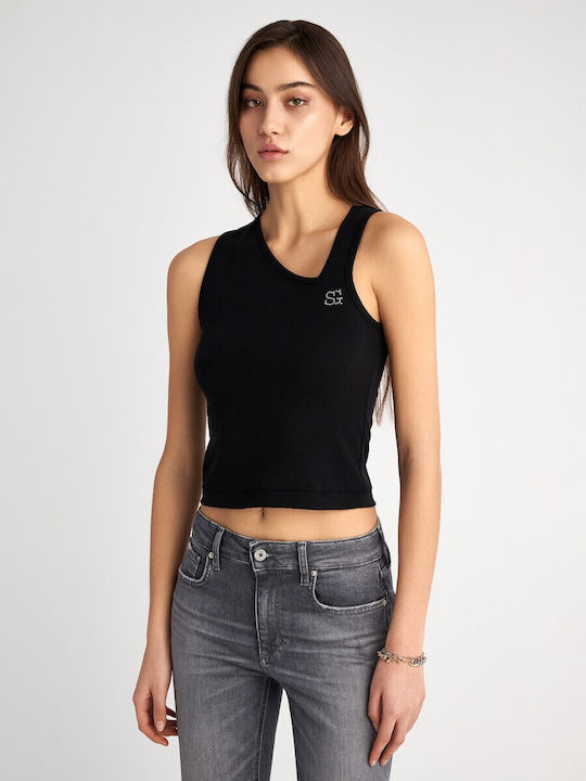 Claudia Women's Blouse Cotton Sleeveless Black