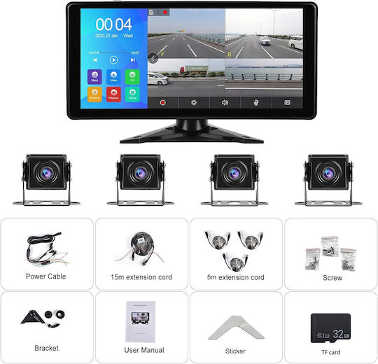 10,36" Multimedia-Hilfsbildschirm für das Dashboard des Autos mit Bluetooth