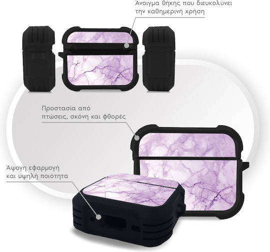 Sonique Marble Series Case Silicone in Purple color for Apple AirPods Pro