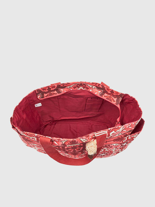 Verde Stoff Strandtasche Rote