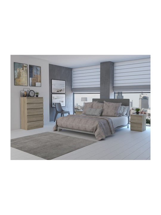 Topeshop Kommode Schlafzimmer Holz mit 5 Schubladen Sonoma 70x40x112cm