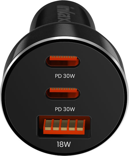 Încărcător pentru brichetă Inkax 78W Dual Usb-c + Usb Compact Încărcare Rapidă Negru