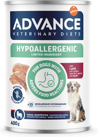 Advance Nassfutter Hunde in Dose Diät mit Lamm, Fleisch und Reis 6x400gr