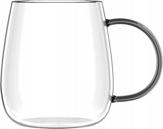 Vialli Design Mug Glass Transparent 400ml 2pcs