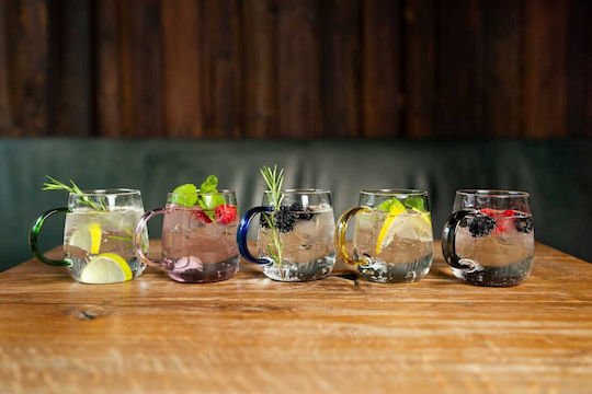 Vialli Design Mug Glass Transparent 400ml 2pcs
