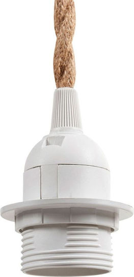 Ostaria Pendant Light White with Rope for Socket E27