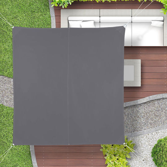 Relaxdays Квадрат Shade Sail Сив с PVC покритие 5x5m 180гр/кв.м