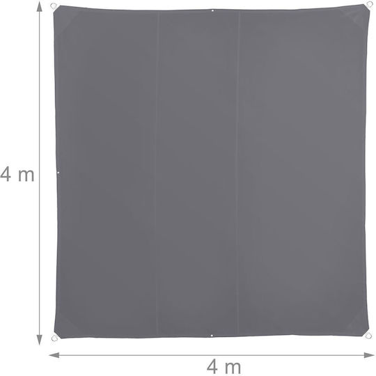 Relaxdays Квадрат Shade Sail Сив с PVC покритие 5x5m 180гр/кв.м