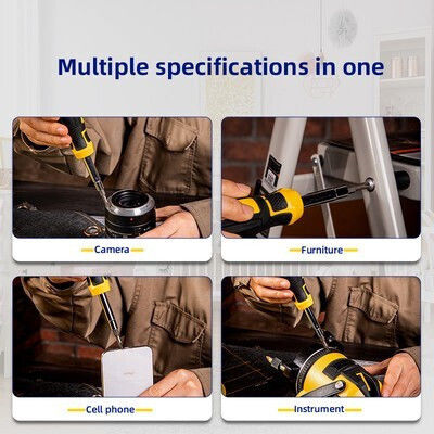 Deli Screwdriver with 4 Magnetic Interchangeable Tips