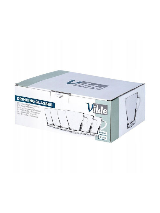 Vilde Mug Glass Transparent 250ml 6pcs