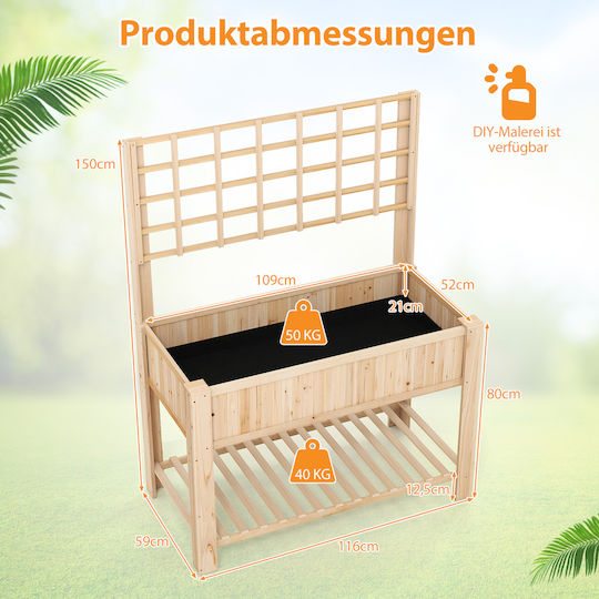 Costway Planter Box Lemn Natural 116x59x150cm.