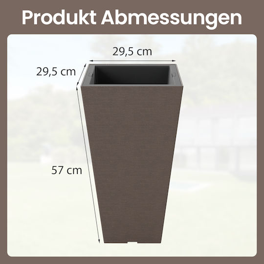 Costway Set 2 Pots Plastic Brown
