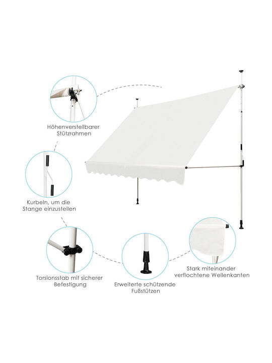 Costway Terrace Freestanding Tent Beige 2.5x1.2cm