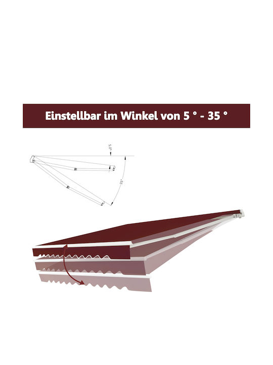 Costway Terrace Wall Tent Red 3x2.5cm