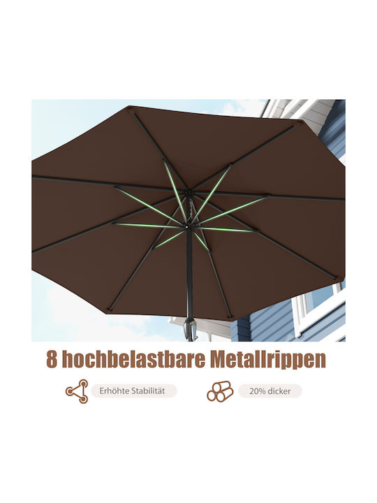 Зонт Метален Кафяв с основа 2.5x2.5м NP12130CF