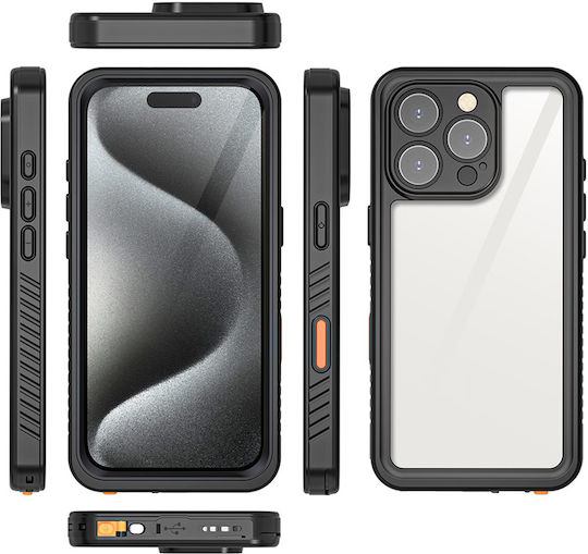 Eiger Husă 360° Față Spate iPhone 16 Pro Max IP68 Ultra Consolidată Transparentă