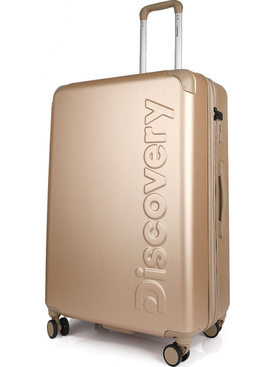 Discovery Large Travel Suitcase Hard Gold with 4 Wheels