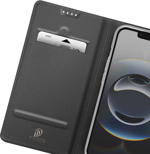 Dux Ducis Калъф iPhone SE 4 Сатенен Ефект Държач За Карти Поставка За Видео Черен