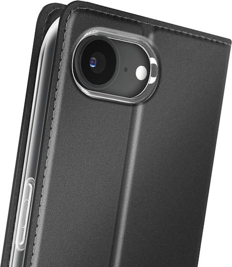 Dux Ducis Калъф iPhone SE 4 Сатенен Ефект Държач За Карти Поставка За Видео Черен