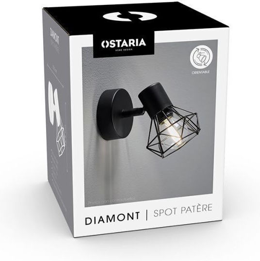 Ostaria Einzel Spot mit Fassung E14 in Schwarz Farbe