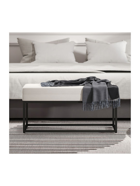 Dining Room Metallic Bench Cream 94x42x44cm