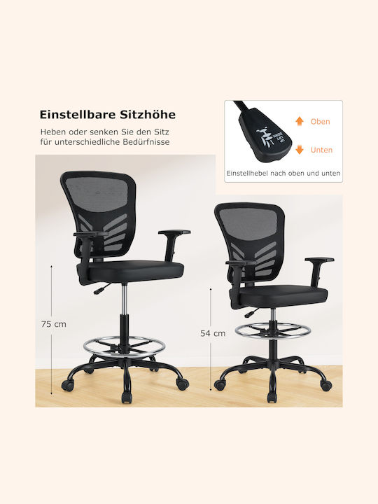 Office Chair with Adjustable Arms Black Costway