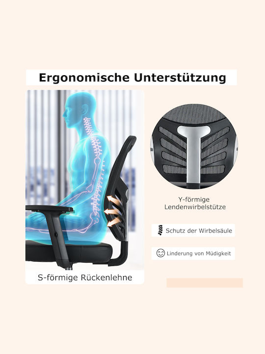 Office Chair with Adjustable Arms Black Costway
