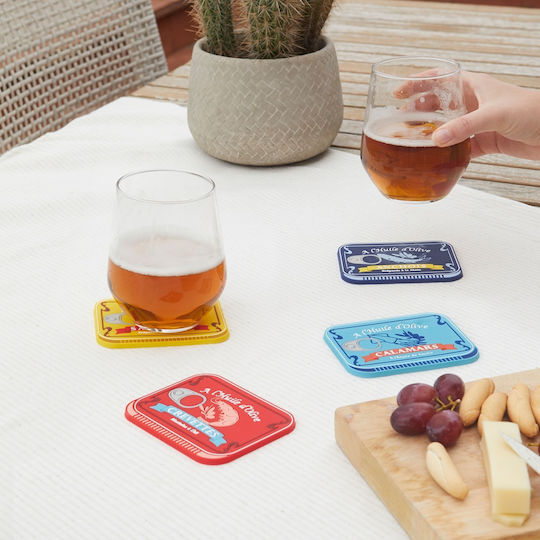 Balvi Balvi Plastic Multicolour Coasters 9.8cm 4 Pieces