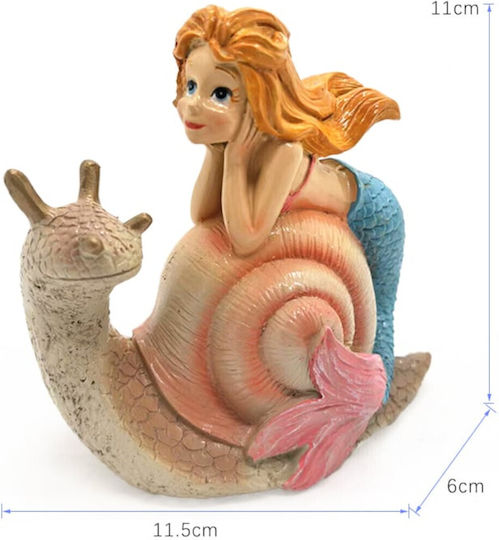 Epigasos Aquarium Decoration Mermaid Snail 11.5*6*H11cm