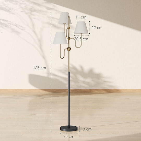 HomCom Stehlampe H165cm. Gold HomCom Stehlampe H165cm. Gold