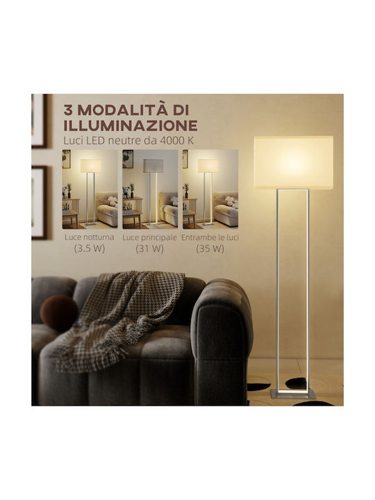 HomCom Floor Lamp H150cm. White