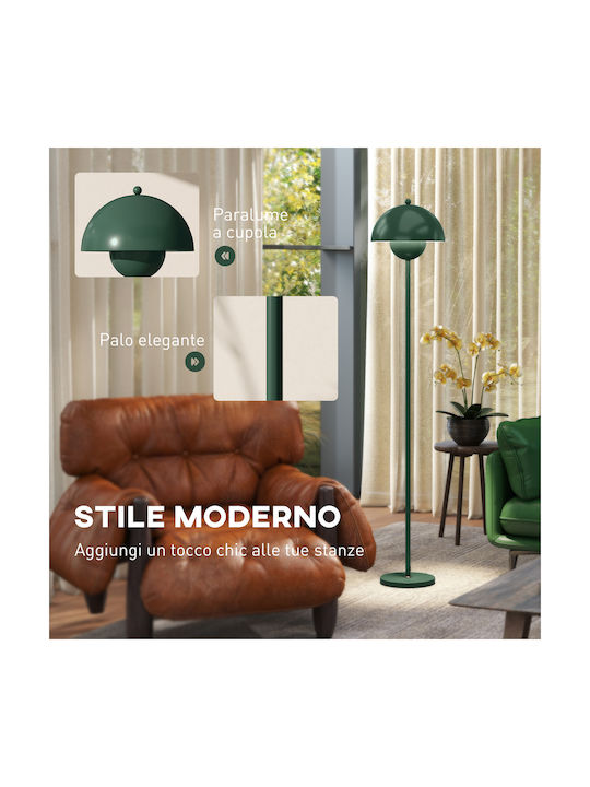 HomCom Floor Lamp H155xW30cm. with Socket for Bulb E27 Green