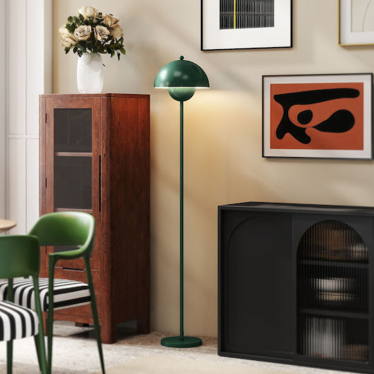 HomCom Floor Lamp H155xW30cm. with Socket for Bulb E27 Green