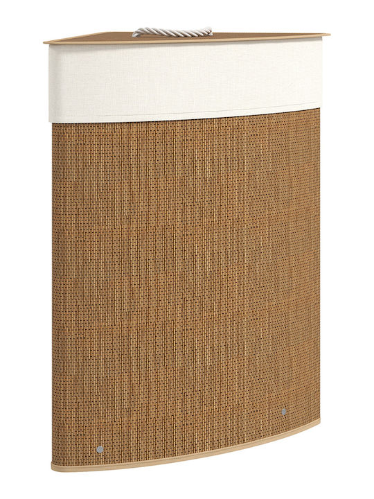 HomCom Καλάθι Απλύτων Bamboo με Καπάκι 35x35x60cm Καφέ