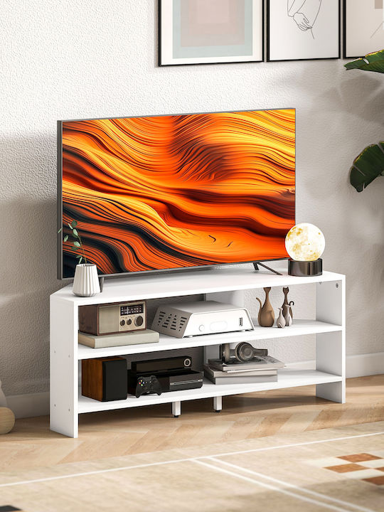 TV-Ständer Weißes Holz M110xT36xH45cm