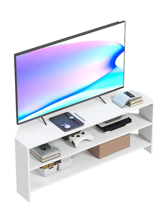 TV-Ständer Weißes Holz M110xT36xH45cm