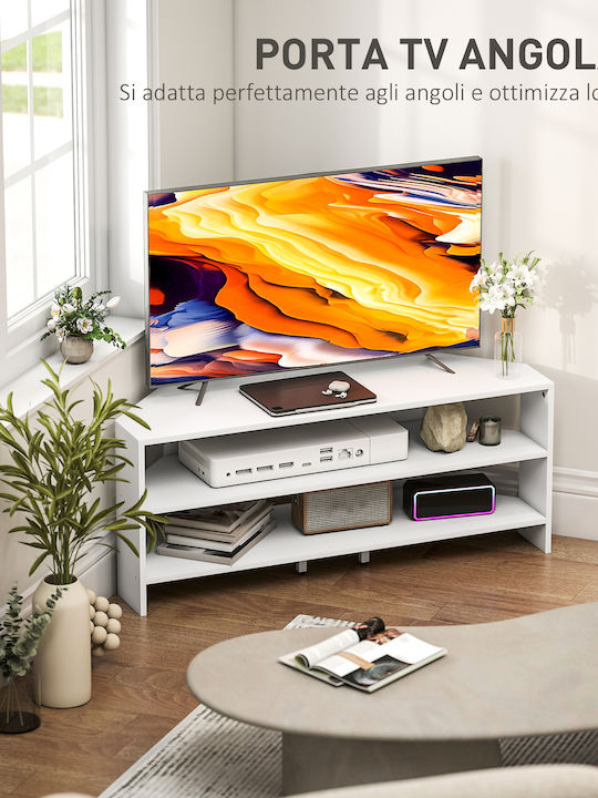 TV-Ständer Weißes Holz M110xT36xH45cm